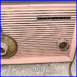 Pink Capri 1957 Motorola Tube Radio AM Clock Radio 5C24PW Vintage Rare VTG READ