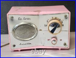 Pink Juliette Deluxe Tube Radio WORKS vintage 1950s-60s AM Mid-Century Modern