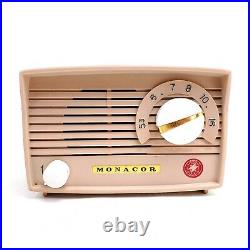 Pink Vintage Tube Radio Monacor 5-1H Retro MCM Mid Century Modern AM Works