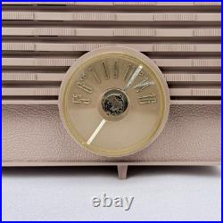 Pink Zenith J513L Vintage AM Tube Clock Radio Mid Century MCM 1962 Working