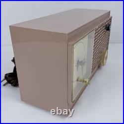 Pink Zenith J513L Vintage AM Tube Clock Radio Mid Century MCM 1962 Working