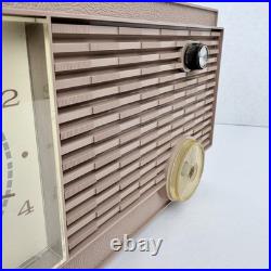 Pink Zenith J513L Vintage AM Tube Clock Radio Mid Century MCM 1962 Working