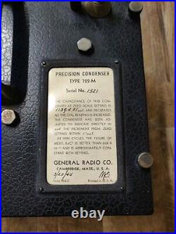 Pre-1939 RARE Vintage Table Model GENERAL RADIO Type 722-M Precision Condenser