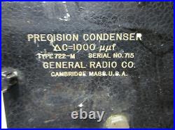 Pre-1939 RARE Vintage Table Model GENERAL RADIO Type 722-M Precision Condenser