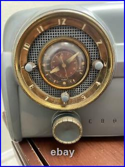 RARE Color VTG Crosley Tube Radio Clock & Radio Working 1950'S Dashboard d-25-be