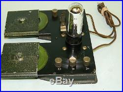 RARE UNIQUE ANTIQUE VINTAGE 1920'S ONE TUBE CRYSTAL RADIO KEY TO THE AIR
