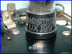 RARE UNIQUE ANTIQUE VINTAGE 1920'S ONE TUBE CRYSTAL RADIO KEY TO THE AIR