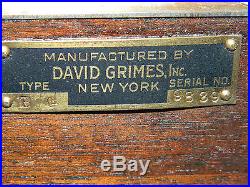 RARE VINTAGE ANTIQUE 1924 DAVID GRIMES BABY GRAND INVERSE DUPLEX RADIO With TUBES