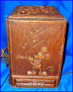 RARE Vintage 1930's Emerson Mickey Mouse Novelty Repwood Tube Radio FABULOUS