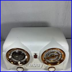 (RARE) Vintage 1950'S Crosley D-25WE Dashboard Bakelite Tube Clock Radio White