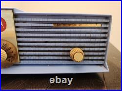 RARE Vintage 1957 Blue Motorola Radio withClock Model 57CD 3A Tube Retro MCM RARE Vintage 1957 Blue Motorola Radio withClock Model 57CD 3A Tube Retro MCM