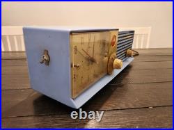 RARE Vintage 1957 Blue Motorola Radio withClock Model 57CD 3A Tube Retro MCM RARE Vintage 1957 Blue Motorola Radio withClock Model 57CD 3A Tube Retro MCM