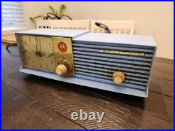 RARE Vintage 1957 Blue Motorola Radio withClock Model 57CD 3A Tube Retro MCM RARE Vintage 1957 Blue Motorola Radio withClock Model 57CD 3A Tube Retro MCM