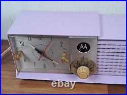 RARE Vintage 1957 Lavender Motorola Radio withClock Model 5C27V-1 Tube Retro MCM