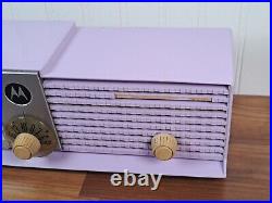 RARE Vintage 1957 Lavender Motorola Radio withClock Model 5C27V-1 Tube Retro MCM