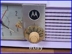 RARE Vintage 1957 Lavender Motorola Radio withClock Model 5C27V-1 Tube Retro MCM