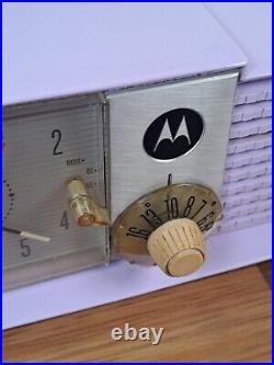 RARE Vintage 1957 Lavender Motorola Radio withClock Model 5C27V-1 Tube Retro MCM