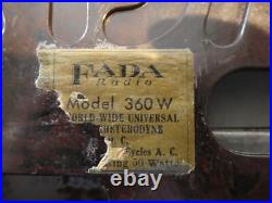 RARE Vintage FADA 360 W Superheterodyne table AC radio for restoration RARE Vintage FADA 360 W Superheterodyne table AC radio for restoration
