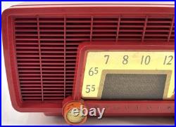 RARE! Vintage Flyer Red 1959 Sylvania R518-8483 AM Vacuum Tube Radio READ