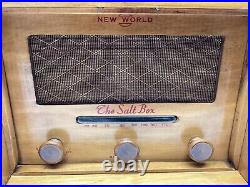 RARE Vintage New World Radio Co. The Salt Box Tube Radio Restored & Working