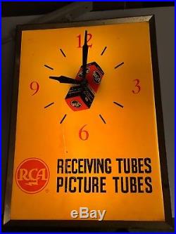 RARE Vintage RCA LIGHTED CLOCK TV Radio Tubes Receiving Picture / Need Restore