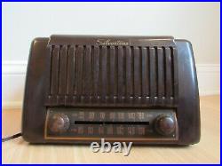 RARE tube radio vintage SILVERTONE AM LONG RANGE bakelite COPPER DIAL PLATE