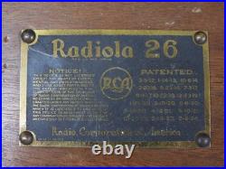 RCA Radiola 26 Vintage Super-Hetrodyne Broadcast Tube Radio with Tubes (nice)