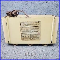RCA Victor Tube Radio 66X12 AM Golden Throat White Vintage 1940's MCM Works