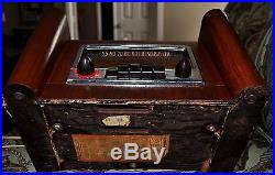 RESTORED Antique Vintage GE L660 Wood CHROME DECO Tube Radio Works VIEW VIDEO