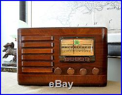 RESTORED Antique Vintage Silvertone AM MCM Tube Magic Eye Radio Works Perfect