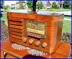 RESTORED Antique Vintage Silvertone AM MCM Tube Magic Eye Radio Works ...