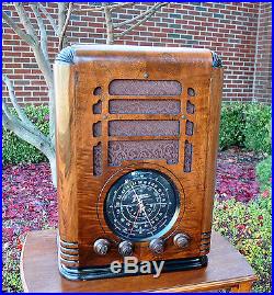 RESTORED Antique Vintage ZENITH 5S127 TOMBSTONE Wood Tube Radio Works Perfect