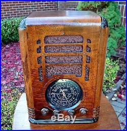 RESTORED Antique Vintage ZENITH 5S127 TOMBSTONE Wood Tube Radio Works Perfect