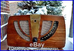RESTORED Antique Vintage ZENITH 6D030Z Wood Deco Eames Tube Radio Works Perfect