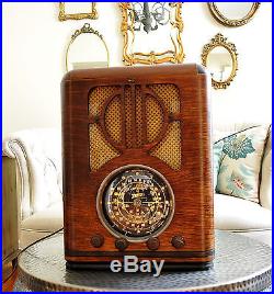 RESTORED Antique Vintage ZENITH 6S229 TOMBSTONE Wood Tube Radio Works Perfect