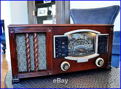 RESTORED Antique ZENITH 7S634 Vintage DECO Wood Tube Radio Works Perfect