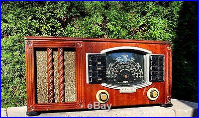 RESTORED Antique ZENITH 7S634 Vintage DECO Wood Tube Radio Works Perfect