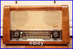 RESTORED! GRAETZ Spitzen Super 163W Vintage Tube Radio EL12 MW KW UKW Valve Amp