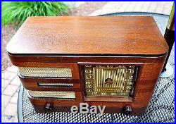 RESTORED Rare Antique Vintage Crosley 62TD Wood Deco Tube Radio Works Great