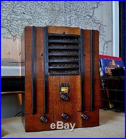 RESTORED Rare Antique Vintage DETROLA 501 Tombstone Tube Radio Works Perfect