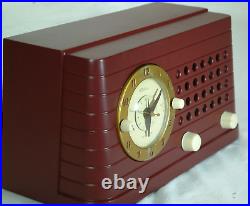 RESTORED Telechron Bakelite 1948 Clock radio Vintage tube radio old antique