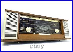 Radio PHILIPS B7X43A REVERBEO FM Stereo Vaccum Tube Vintage 1964 Work Good Look