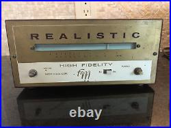 Radio Shack Realistic Tube High Fidelity FM Vintage Tuner 1950's works