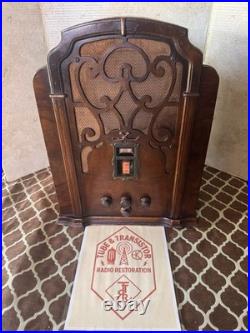 Rare 1933 Zenith 715 Tombstone Tube Radio Restored with Bluetooth & Aux Input