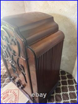 Rare 1933 Zenith 715 Tombstone Tube Radio Restored with Bluetooth & Aux Input