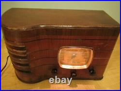 Rare 1937 Emerson Working Vintage Wood Tube Radio Ingraham R-167 Broadcast / Pol