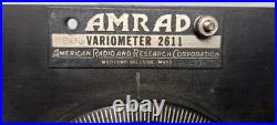 Rare ANTIQUE AMRAD 2611 vintage Vacuum Tube Radio Set Receiver variometer