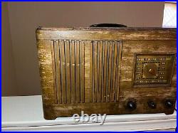 Rare Antique Vtg Emerson Model Dm-331 Wooden Tube Radio For Parts Or Repair
