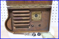 Rare Emerson Tube Radio AX-238 Jewel Box Vintage Ingraham Cabinet Wood Repair US