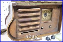 Rare Emerson Tube Radio AX-238 Jewel Box Vintage Ingraham Cabinet Wood Repair US